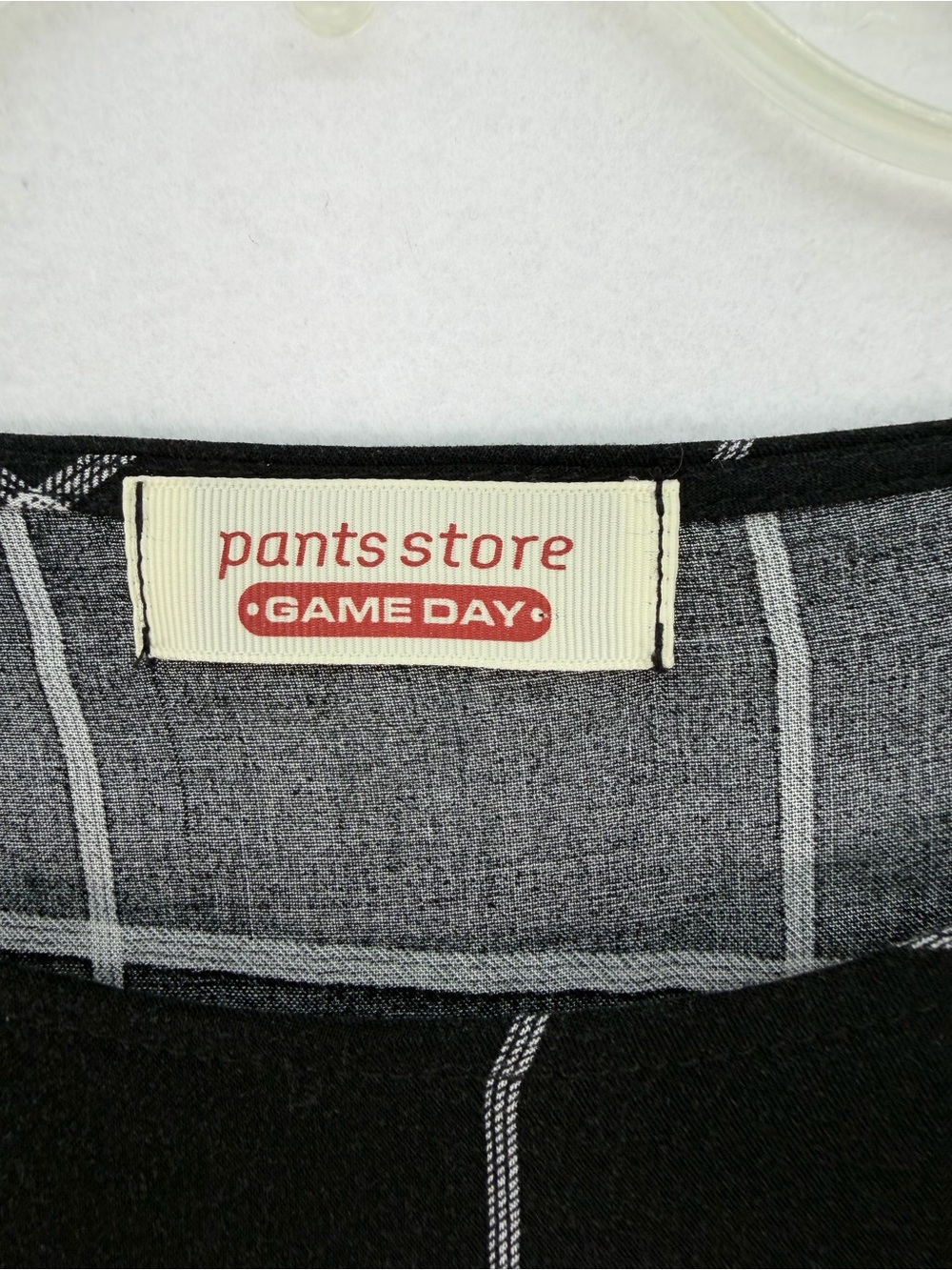 Pants Store Gameday Windowpane Side-Tie Blouse in Black - Picture 3 of 4